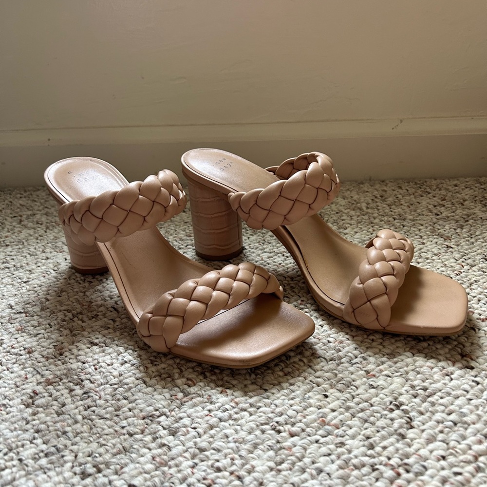 a new day Braided Beige Women's Heeled Sandals